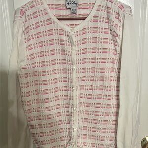 Lily Pulitzer Pink and White Plaid Cardigan